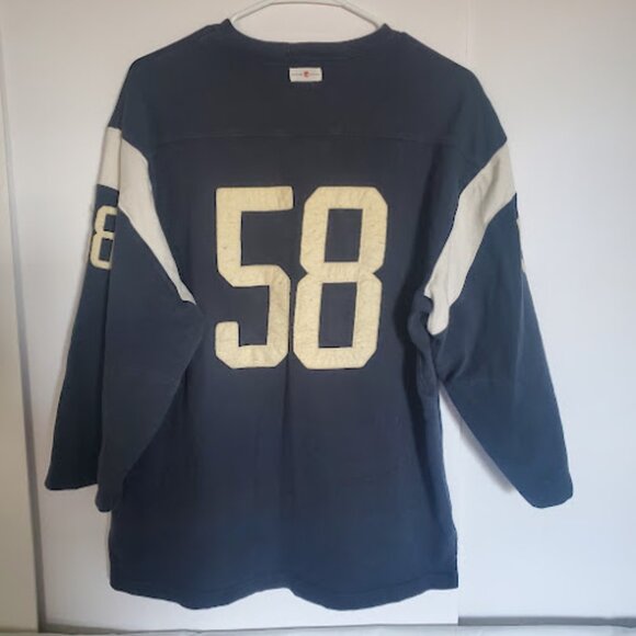 Structure Athletics Football Jersey Dark Blue Cream Numbers Men's Size M Vintage - Picture 2 of 8